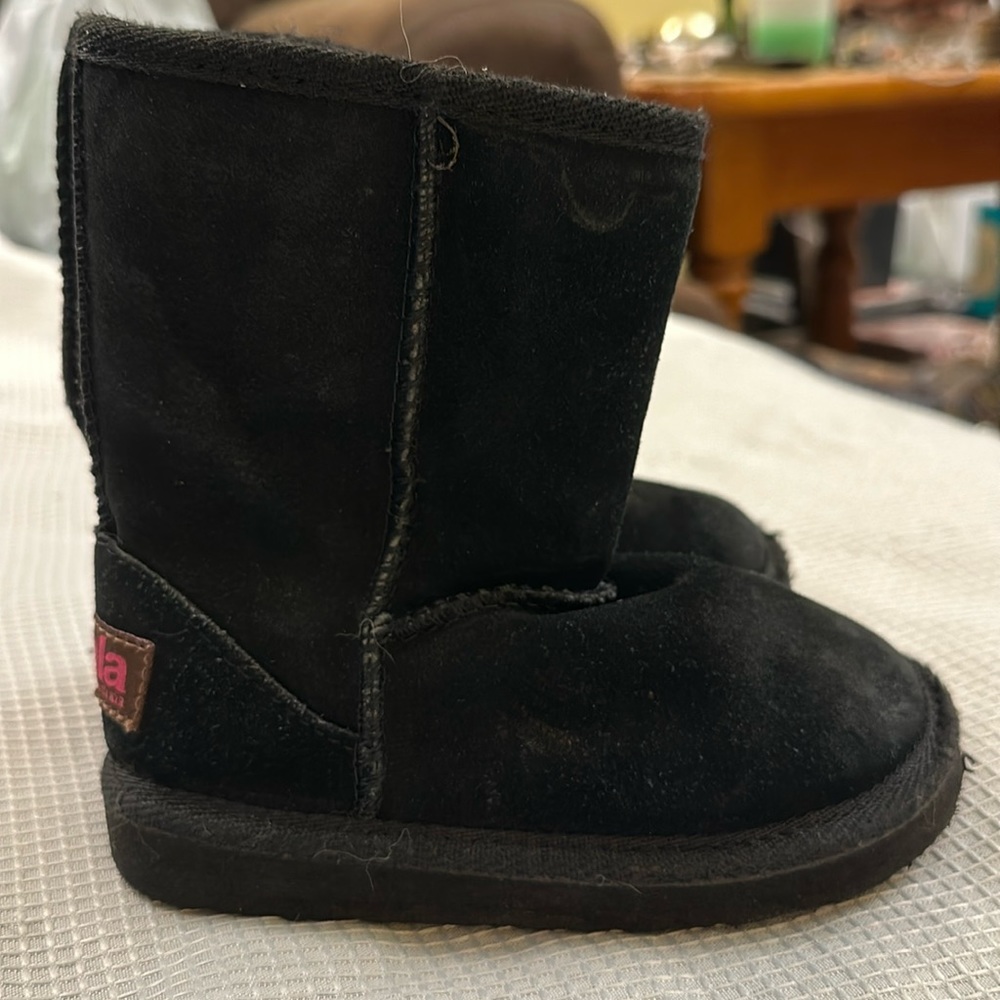 UKALA BY EMU AUSTRALIA BLACK SUEDE BOOTS MERINO WOOL LINING WARM TODDLER 9